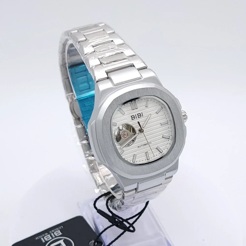 BIBI‎ Automatic Octagon Watch Silver 42mm